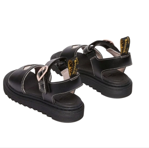 Dr.Martens Junior Marlowe Black Kids Sandals with Heart Detail size 4 Black Pink - Picture 6 of 11